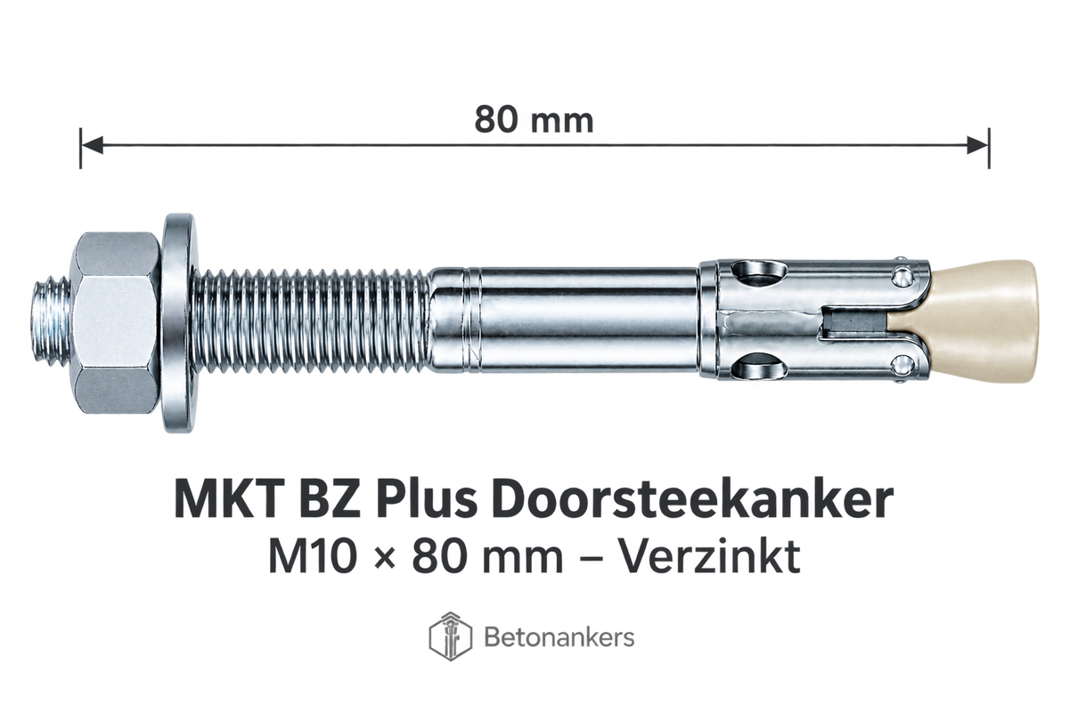 MKT BZ Plus Doorsteekanker M10 × 80 mm – Verzinkt