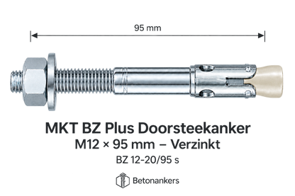 MKT BZ Plus Doorsteekanker M12 x 95 mm – Verzinkt