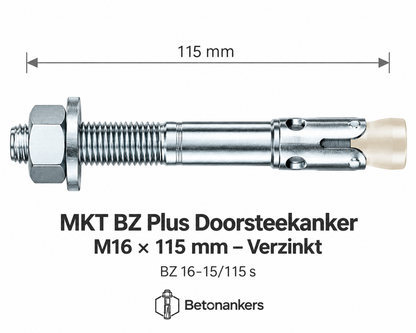MKT BZ Plus Doorsteekanker M16 × 115 mm – Verzinkt